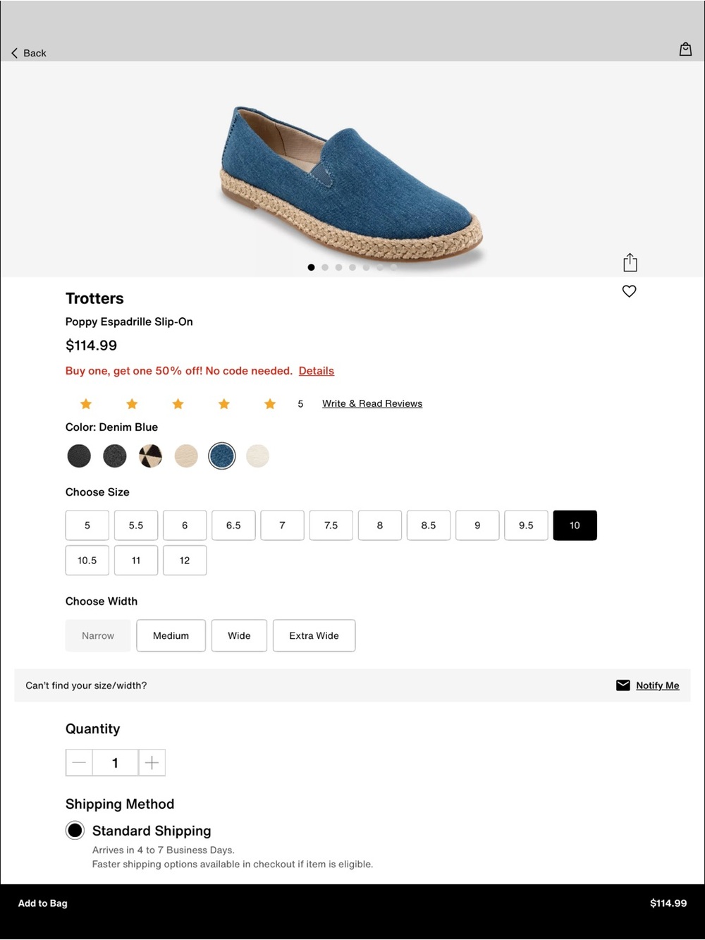 Trotters Poppy Espadrille Slip-On in Denim Blue